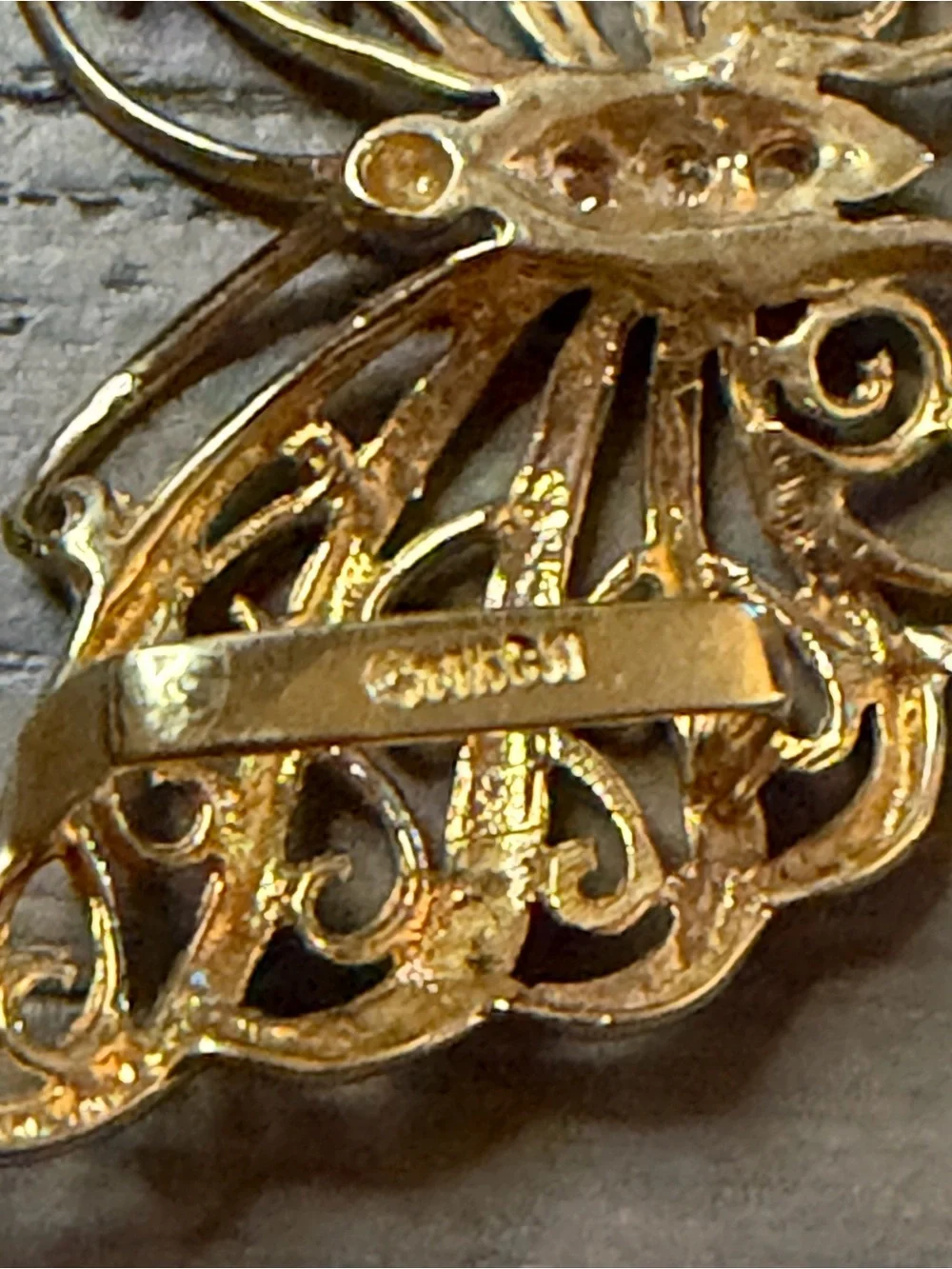 14k Gold Butterfly Slide Pendant with Diamond Accents - chain not included